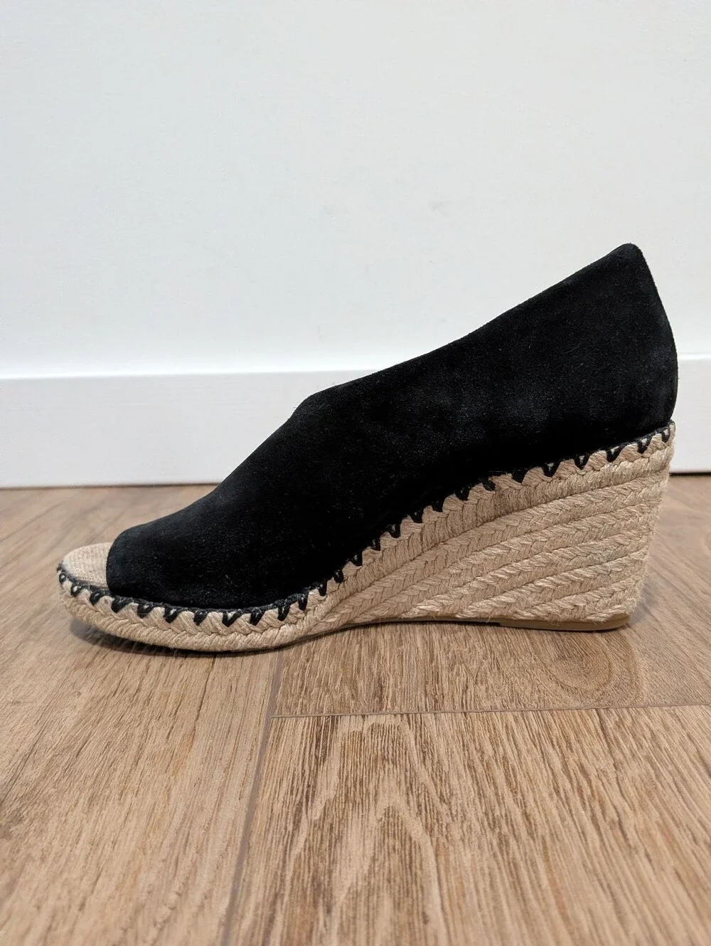 Vince Sonora Peep-Toe Suede Espadrille Wedge Sandals
